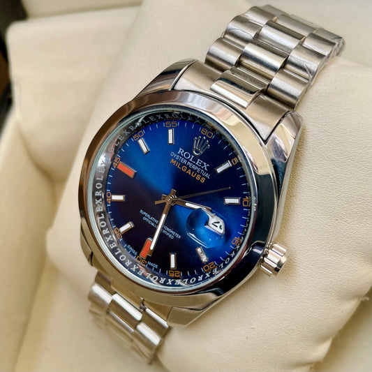 Silver Blue Milgauss Watch