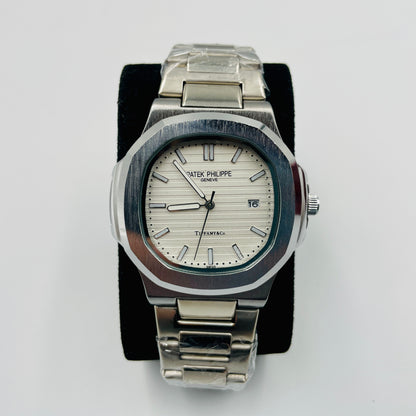 Patek Silver White Watch