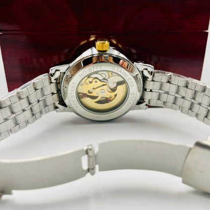TrueWorth Original Twotone White Automatic Stone Watch