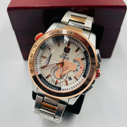 Tag Grand Carrera Twotone White Copper Chronograph Working Wa