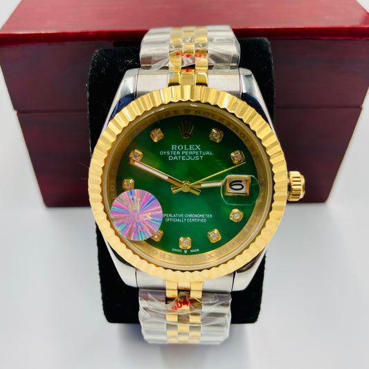 Twotone Green Datejust Watch