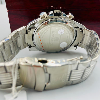 Naviforce Silver Black Chronograph Working Original Watch