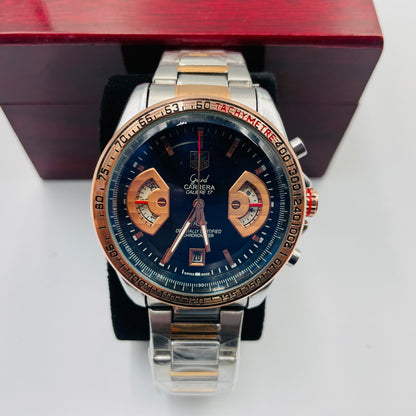 Tag Grand Carrera Twotone Black Chronograph Working Watch