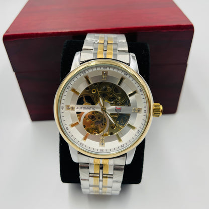 TrueWorth Original Twotone White Automatic Stone Watch