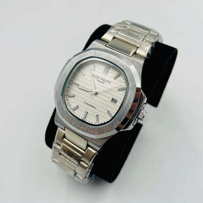 Patek Silver White Watch