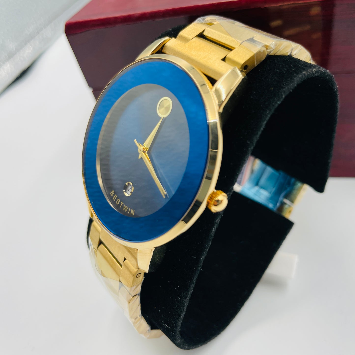 Bestwin Golden Blue Dial Watch