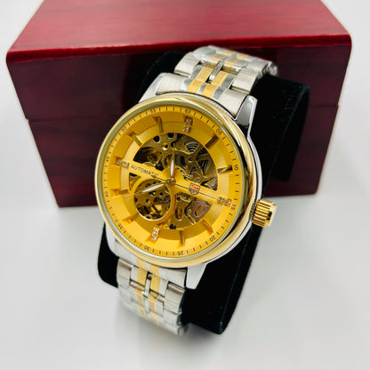 TrueWorth Original Twotone Golden Automatic Stone Watch