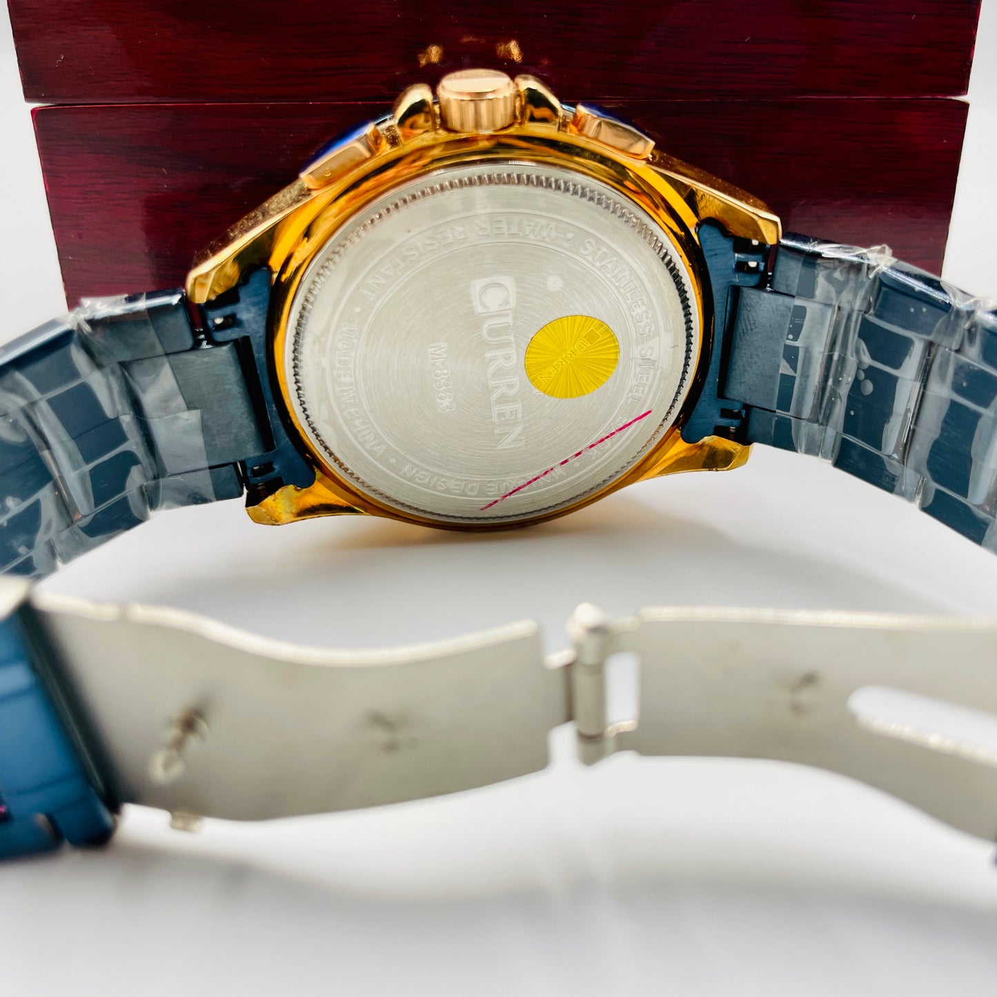Big Curren Blue Golden Chronograph working Original Watch