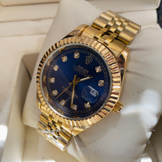 Golden Blue Dial Datejust Watch