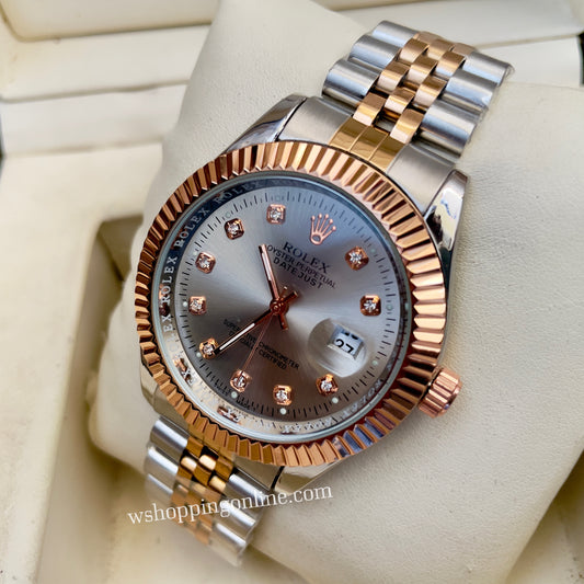 Grey Dial Rose Datejust Watch