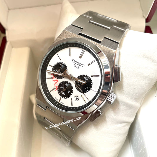 Prx Silver White Chronograph Working Watch