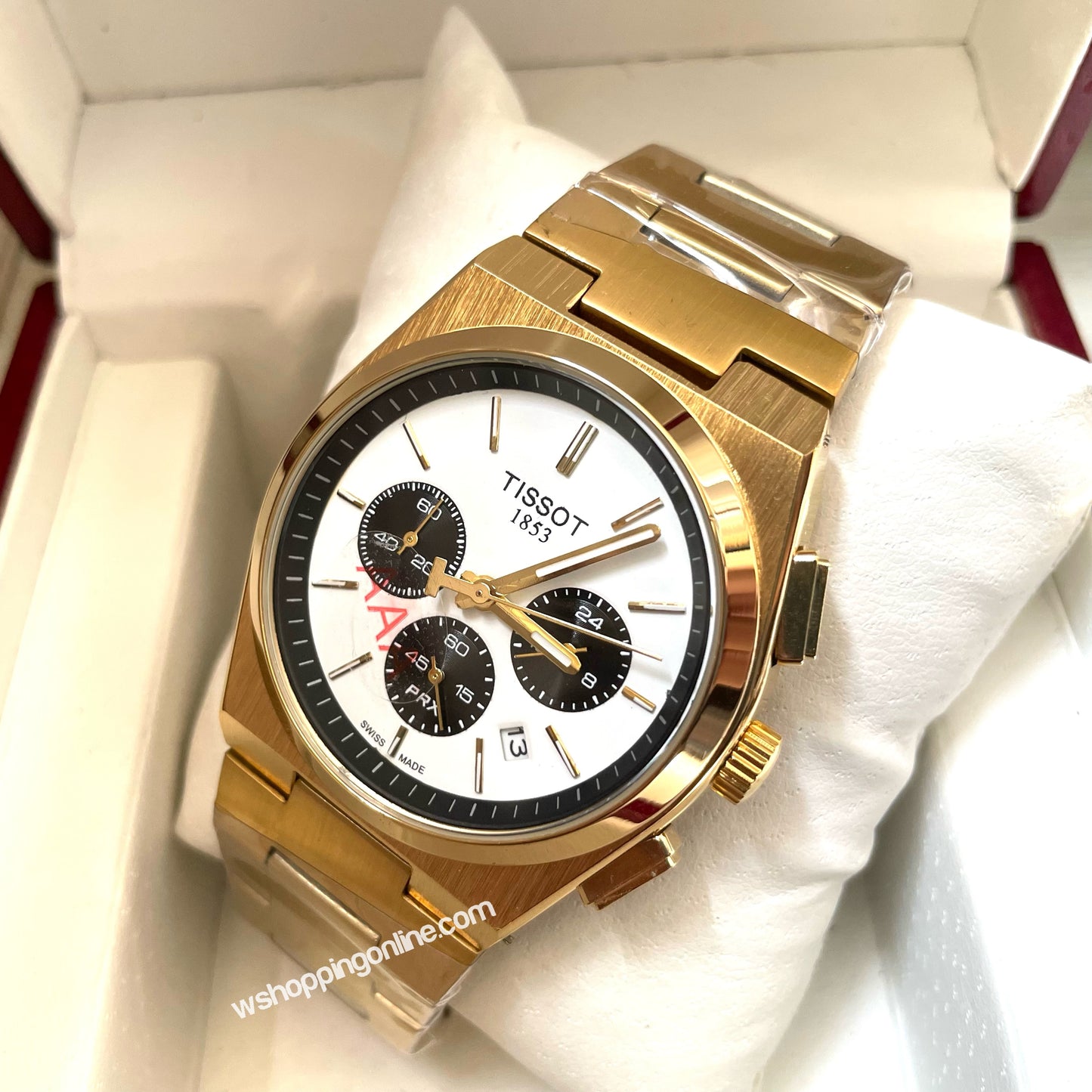 Prx Golden White Chronograph Working Watch