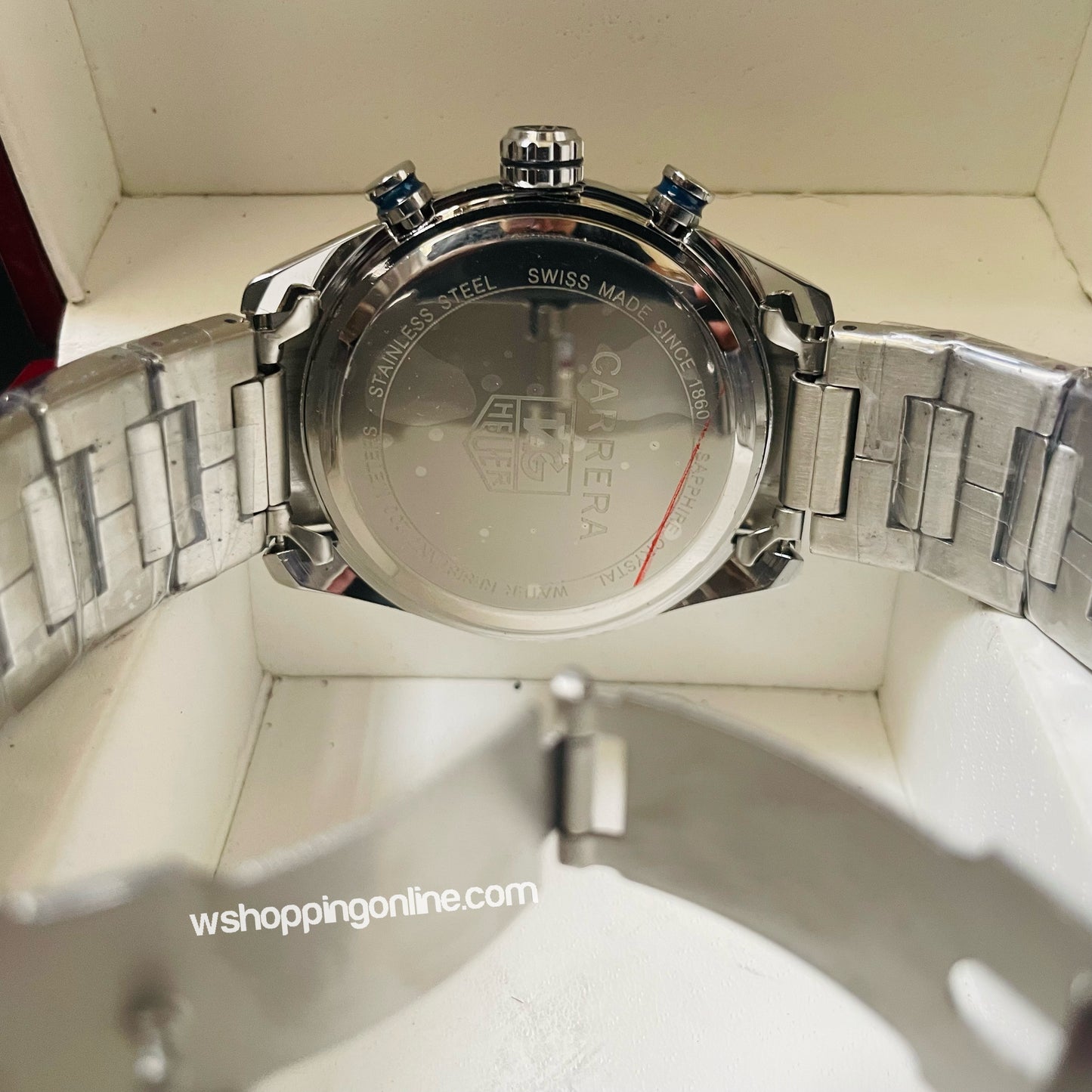 Tag Carrera Silver Black Chronograph Working Watch