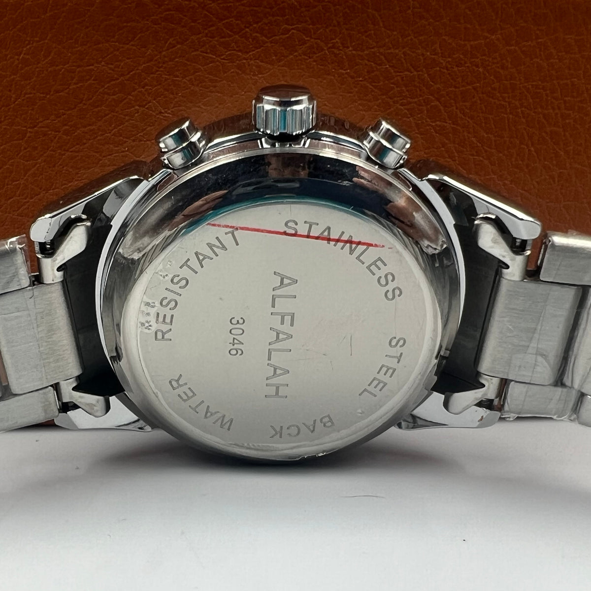 Alfalah Silver White Chain Watch