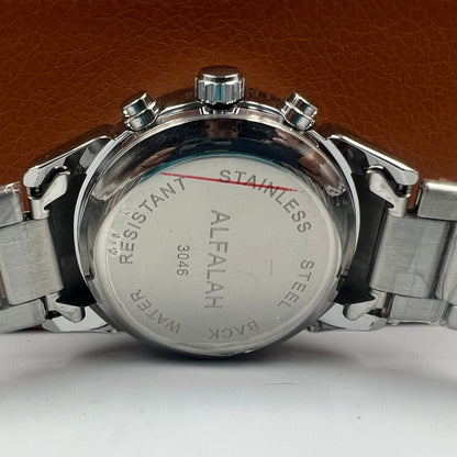 Alfalah Silver White Chain Watch