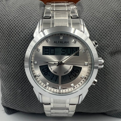 Alfalah Silver White Chain Watch