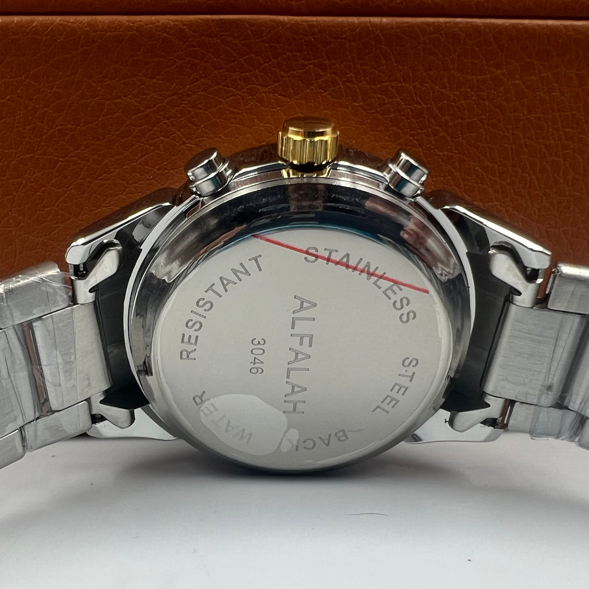 Alfalah Twotone Black Chain Watch