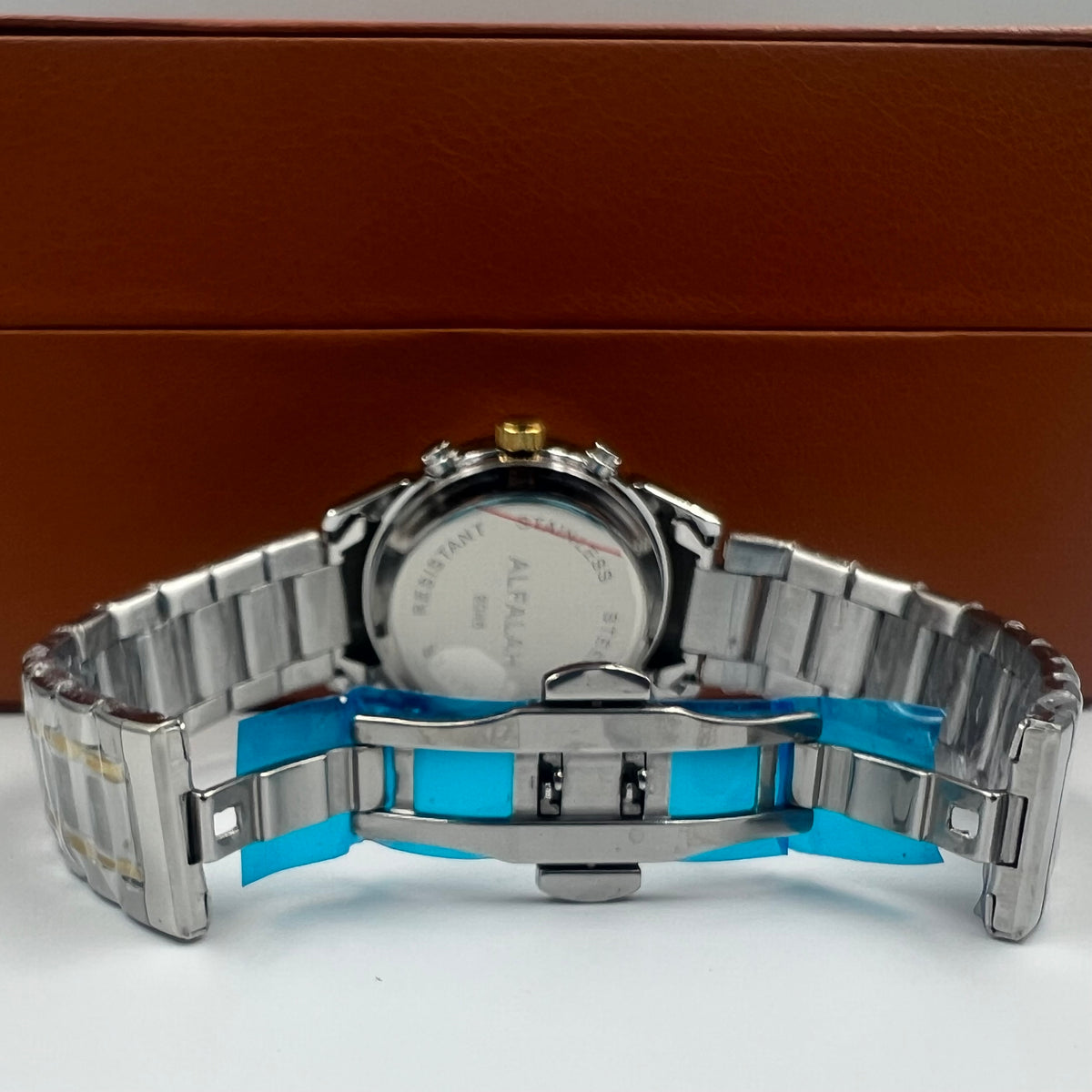 Alfalah Twotone Black Chain Watch