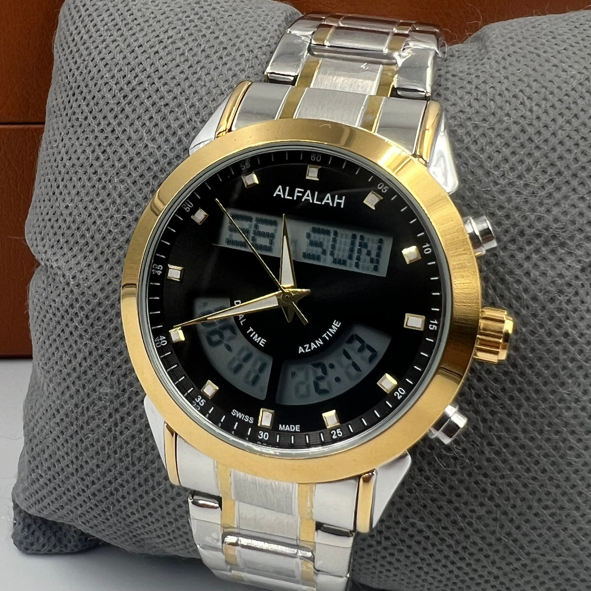 Alfalah Twotone Black Chain Watch