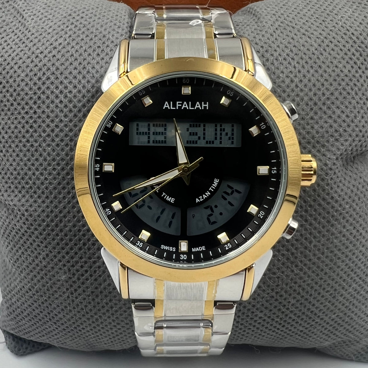 Alfalah Twotone Black Chain Watch