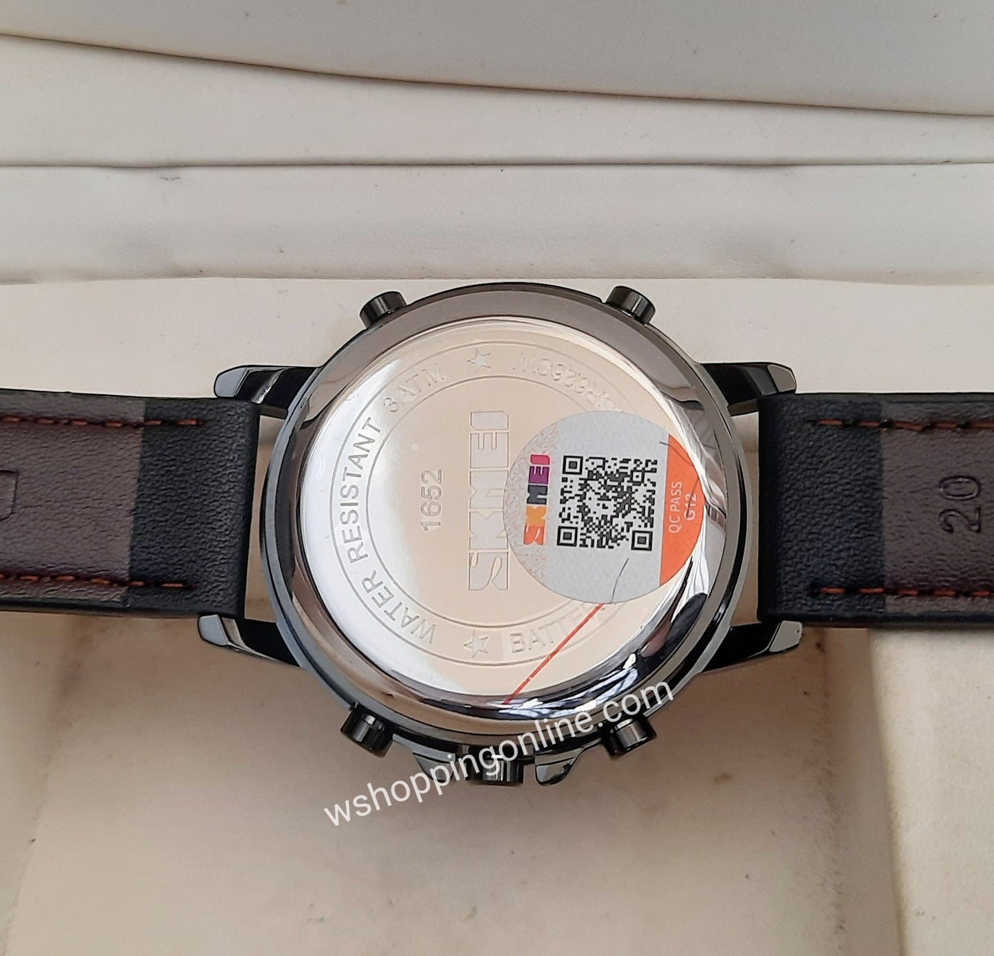 Skmei Silver Black Leather Original Watch