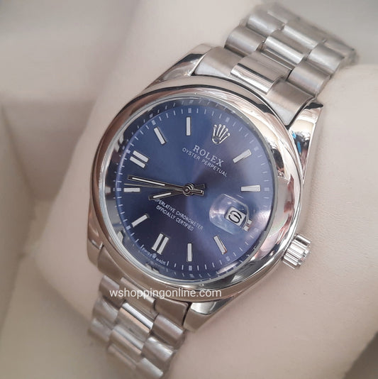 Silver Blue Oyster Watch