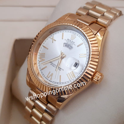 Golden White day-date Watch