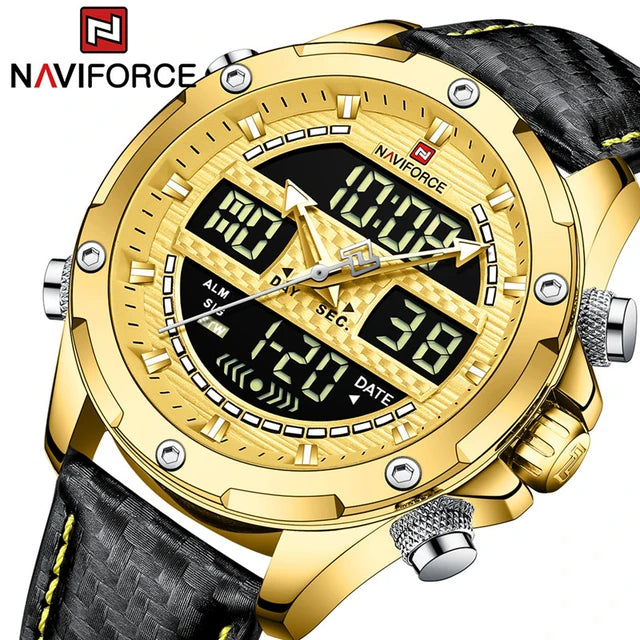 Naviforce Golden Black Strap