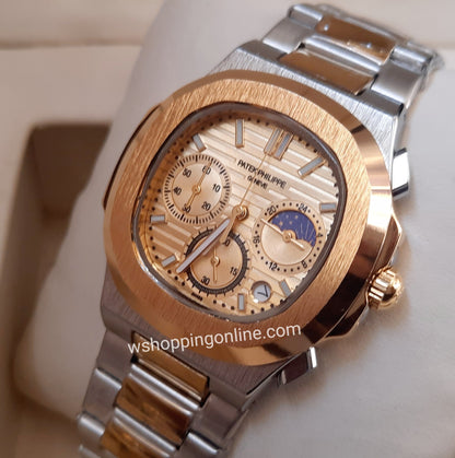 Twotone Golden SunMoon Chronograph Working