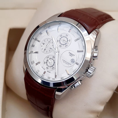 Silver Chronograph Working Watch