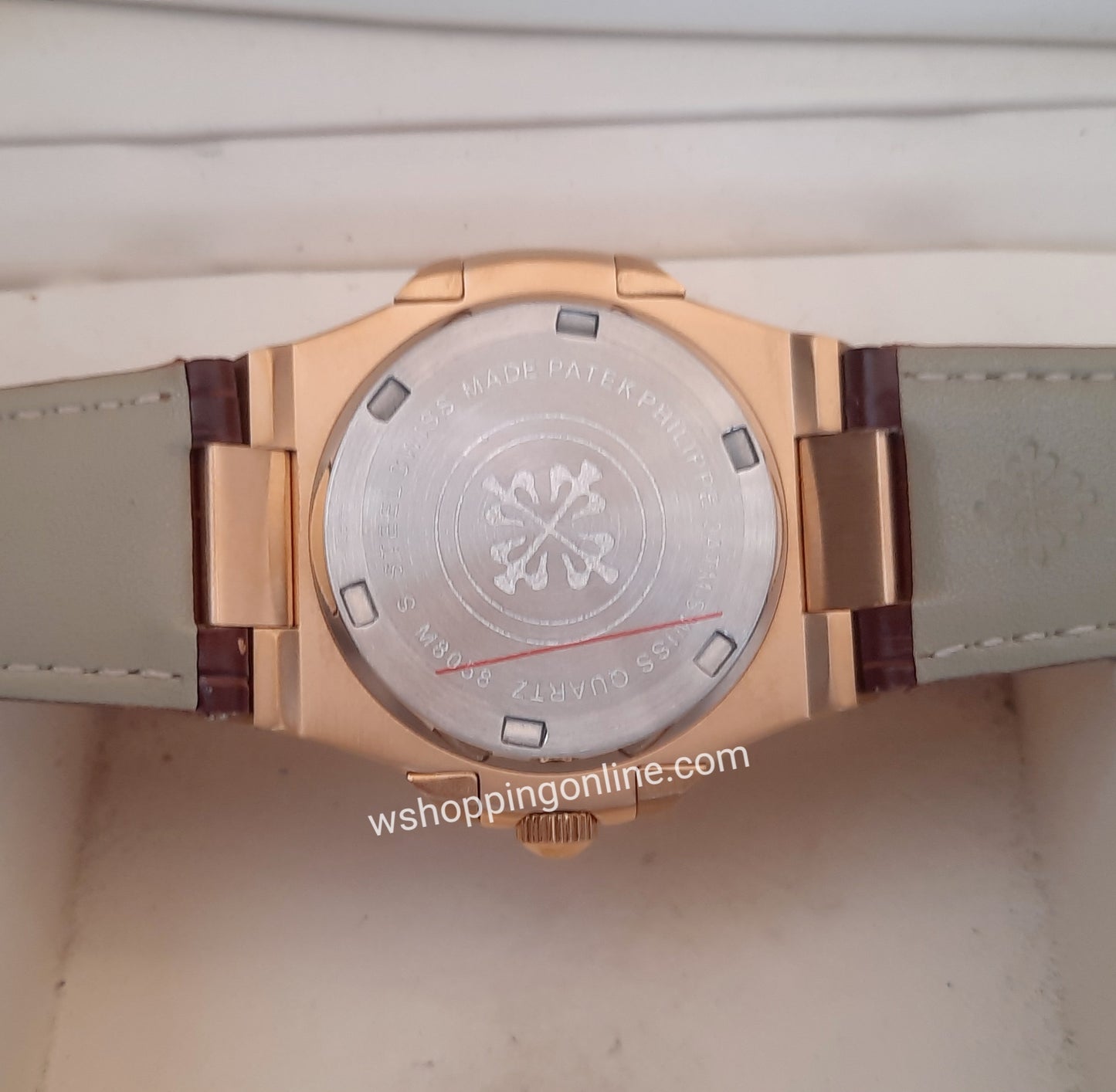 Master Patek Brown White Leather Watch