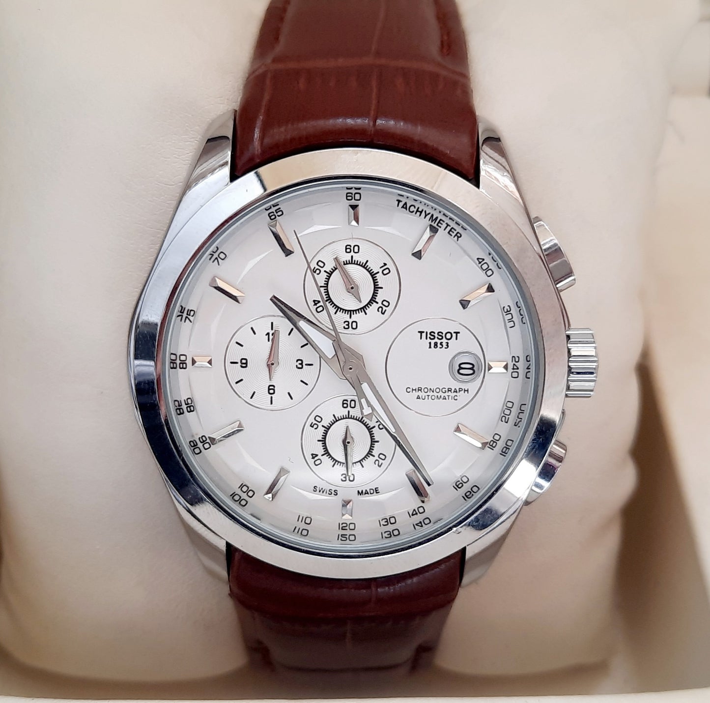 Silver Chronograph Working Watch