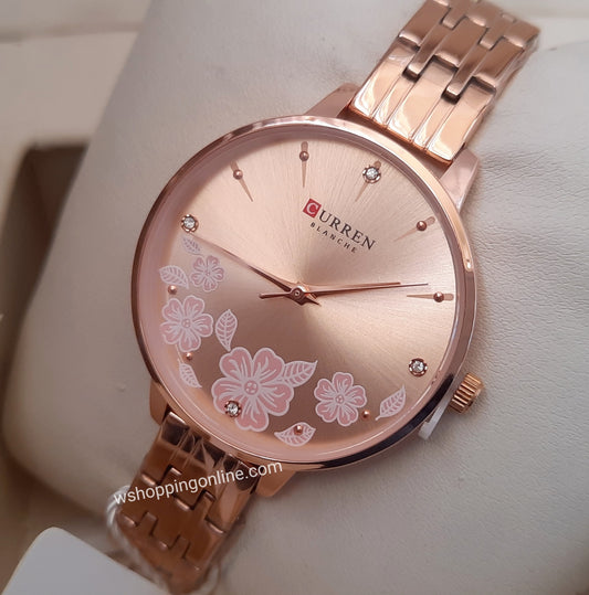 Curren Flower Copper Chain Watch