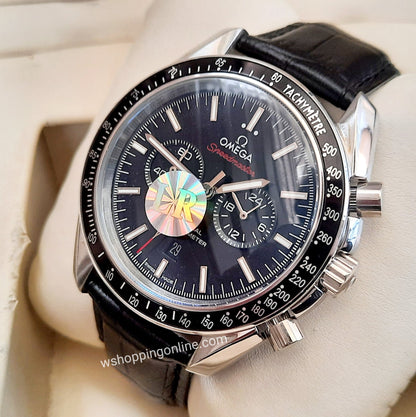 Master SpeedMaster Black Silver Chronograph Working Watch