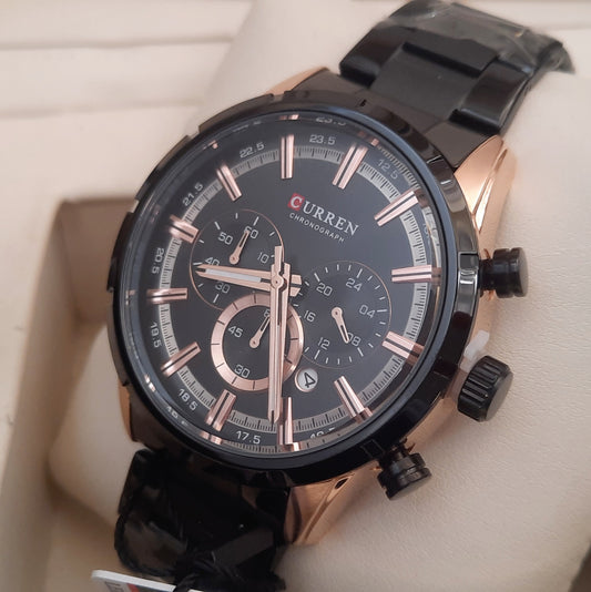 Curren Black Chronograph working Original Watch