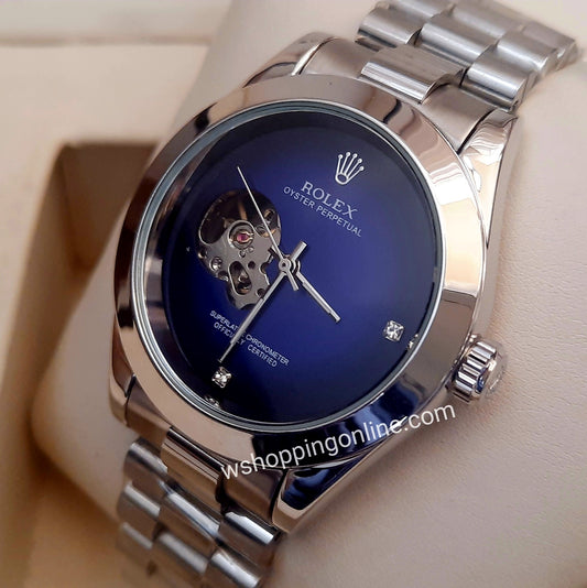 Single Eye Silver Blue Automatic Watch