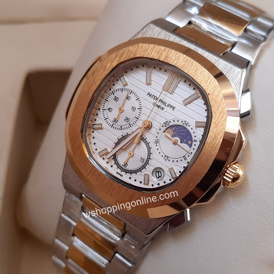 Twotone White SunMoon Chronograph Working