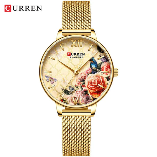 Curren Golden Flower Ladies Watch