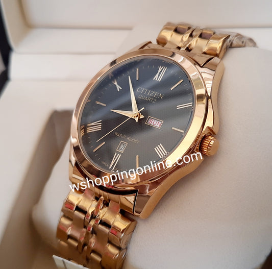 Full Golden Black Quartz Watch