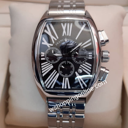 Silver Black Chronograph Working